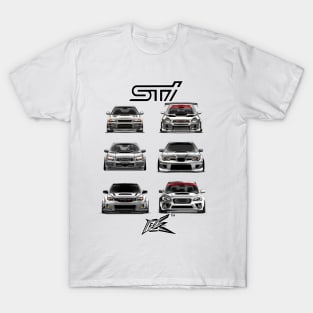 evolution of the impreza wrx sti T-Shirt